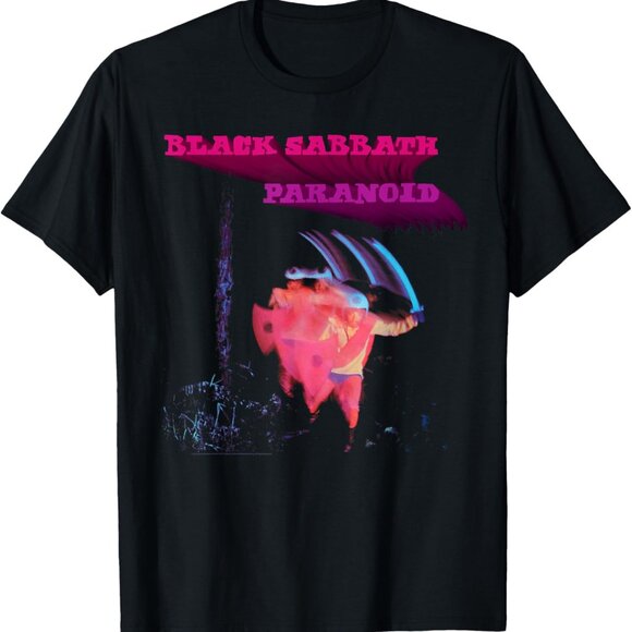 Black Sabbath Paranoid Motion Trails T-Shirt | 70s Rock Band Graphic Tee | Retro - Picture 1 of 5